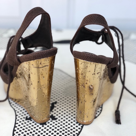 Authorities YSL rive gauche gold wedge - Picture 4 of 8